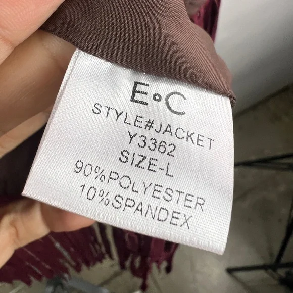 💚 3432. Western Fringe Button Front Jacket - Picture 7 of 8